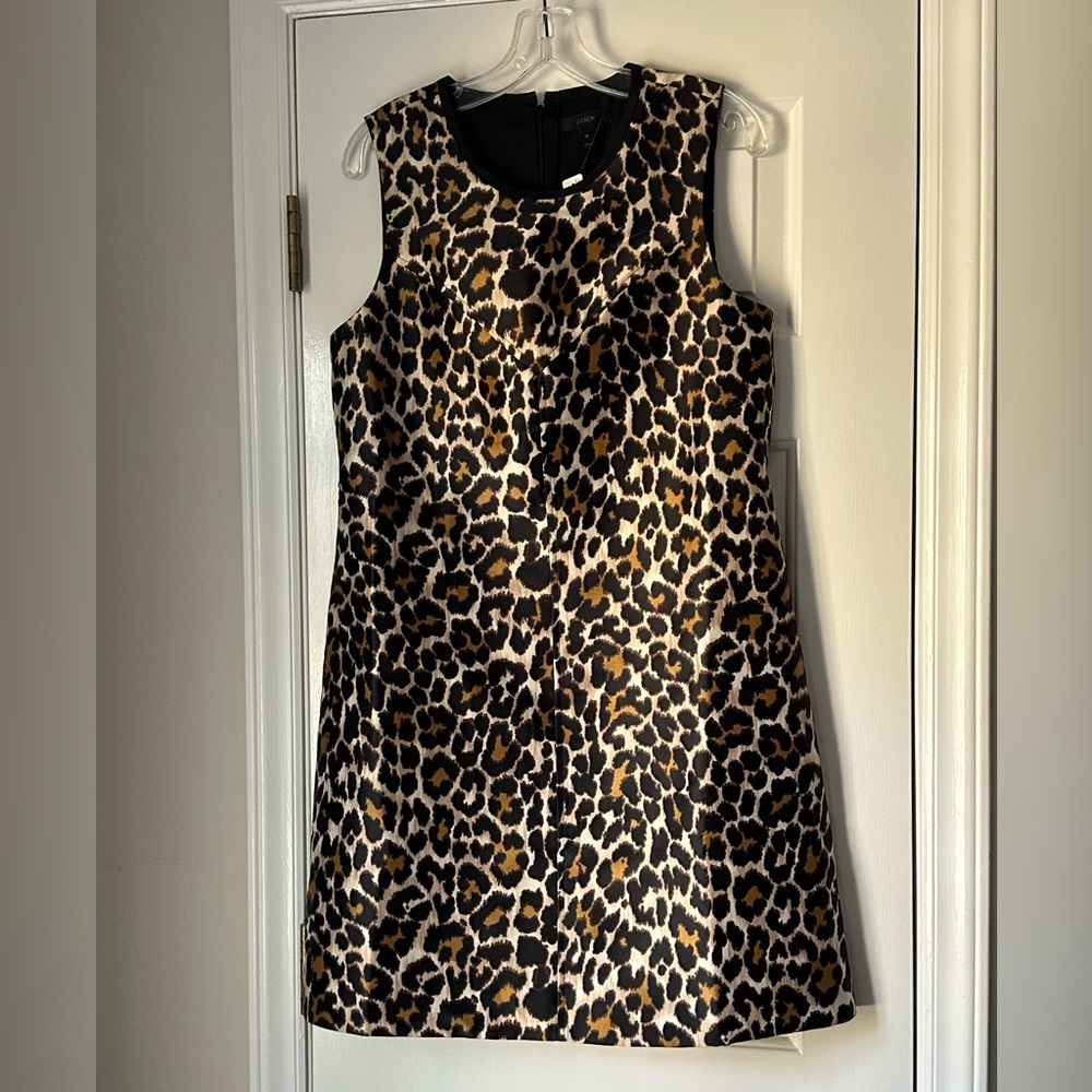J Crew Leopard A-line shift dress size 10 NWT